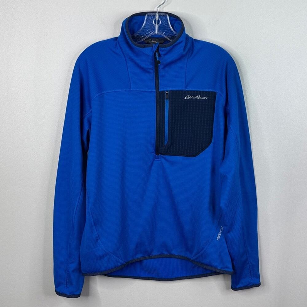 Eddie Bauer Men's M Blue 1/4 Zip Pullover Fleece Performance Jacket Medium